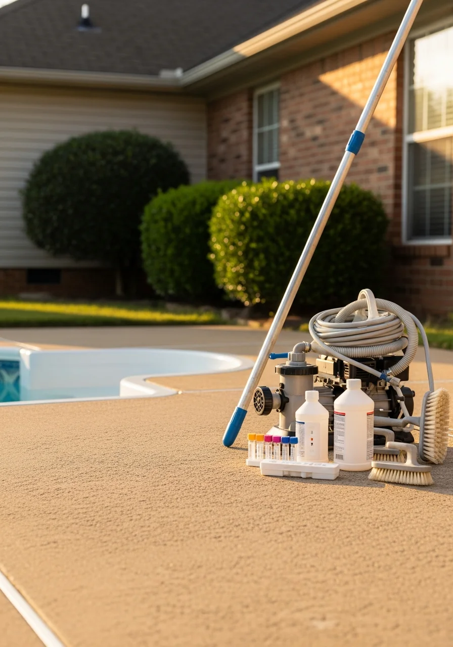 Lonoke service professional in uniform holding tools on a residential driveway.