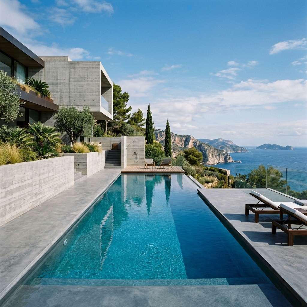 Modern Grey Structure Pool